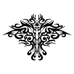 A symmetrical tribal tattoo design, perfect for adding a touch of edgy style to your projects