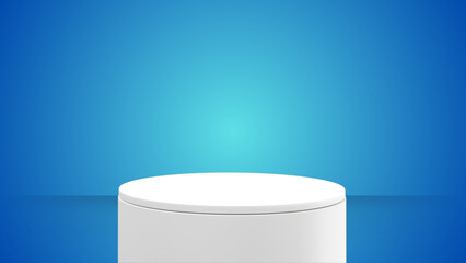 Minimalist White Podium on Vibrant Green Background for Product Display