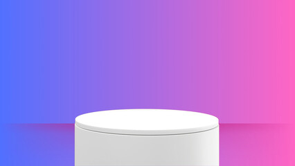 Minimalist White Podium on Vibrant Green Background for Product Display