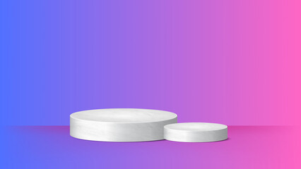 Minimalist White Podium on Vibrant Green Background for Product Display