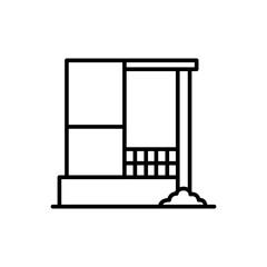 Modern industrial house outline icons, minimalist vector illustration ,simple transparent graphic element .Isolated on white background