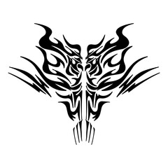 A symmetrical tribal tattoo design, perfect for adding a touch of edgy style to your projects