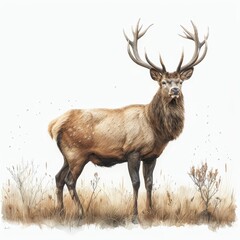 Isolated deer cutout on a clean white background for creative design and artwork use