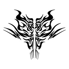 A symmetrical tribal tattoo design, perfect for adding a touch of edgy style to your projects