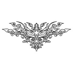A symmetrical tribal tattoo design, perfect for adding a touch of edgy style to your projects