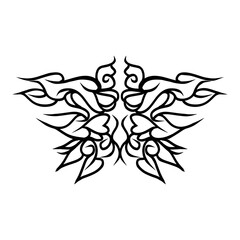 A symmetrical tribal tattoo design, perfect for adding a touch of edgy style to your projects