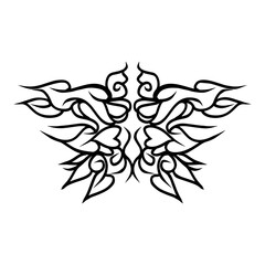A symmetrical tribal tattoo design, perfect for adding a touch of edgy style to your projects