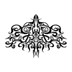A symmetrical tribal tattoo design, perfect for adding a touch of edgy style to your projects
