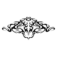 A symmetrical tribal tattoo design, perfect for adding a touch of edgy style to your projects
