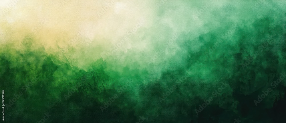 Poster abstract green watercolor background with hazy white sky and textured gradient design for christmas 