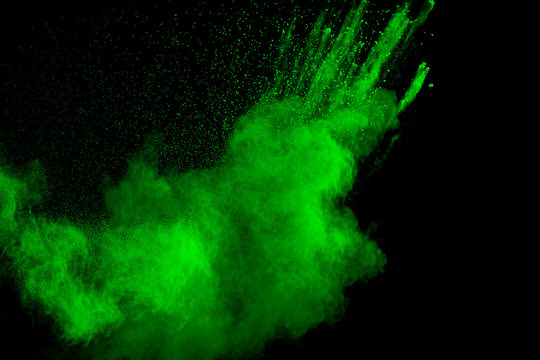 Green cloud of smoke is falling from the sky
