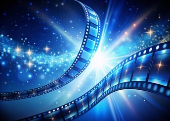 Obraz premium Dreamy Film Strip Spiral: Celestial Fashion Photography Background