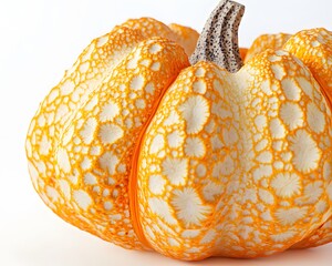 Close up of a warty pumpkin with a unique pattern