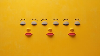 Fototapeta premium Expressive Faces Representing Feedback and Quality Assessment in a Playful Atmosphere