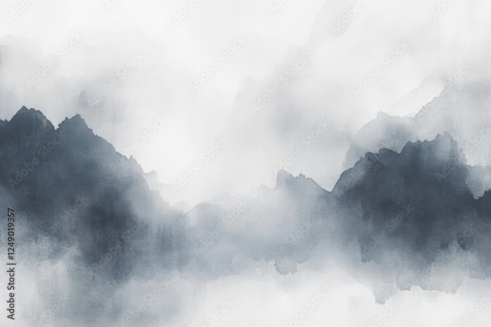 Poster abstract gray and white watercolor backgrounds with soft light gentle flowing shapes