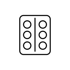 Medical pills outline icons, minimalist vector illustration ,simple transparent graphic element .Isolated on white background