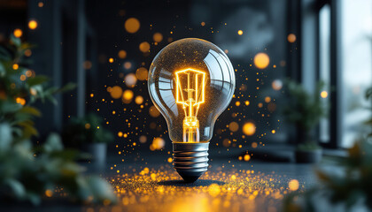 Glowing Light Bulb Idea Inspiration Concept
