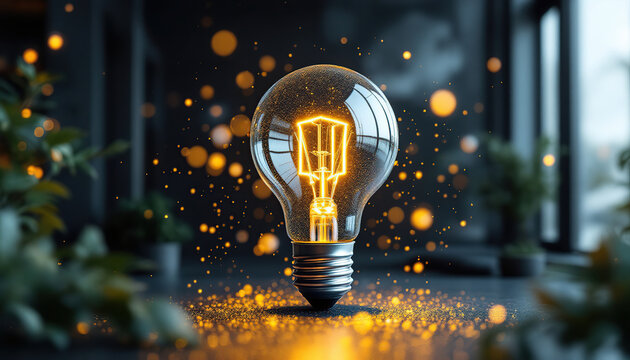 Glowing Light Bulb Idea Inspiration Concept