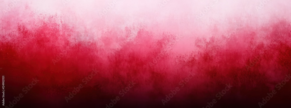 Poster Red and Pink Gradient Background with Hazy White Border and Textured Grunge Design