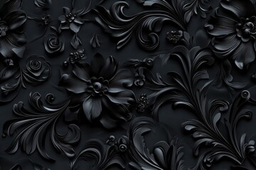 Dark Elegant Floral Baroque Style Design