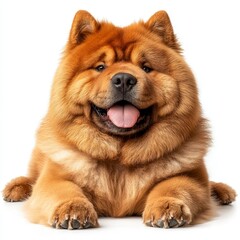 Adorable Chow Chow Dog Relaxing with a Happy Expression and Fluffy Coat