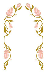 Art Nouveau floral borders. Decorative element. Vector.