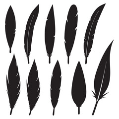 Quill silhouettes set pen pack of vector silhouette design 