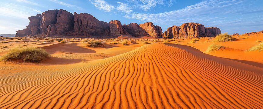 Desert landscape with sandstone formations