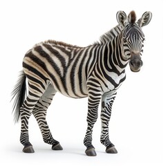 Fototapeta premium Zebra isolated on a white background cutout.