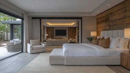 Luxurious Modern Bedroom with Outdoor View