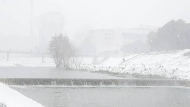 City under the snow. HigCity under the snow. High quality FullHD footage