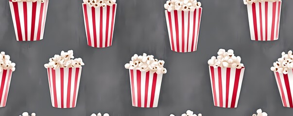 Charcoal Gray Background Wallpaper with Popcorn Machines, Banner Header