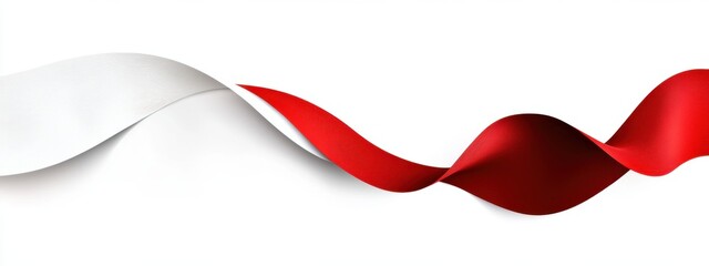 Abstract Red and White Swirling Ribbons Design Elegant Flowing Curves Background Wallpaper