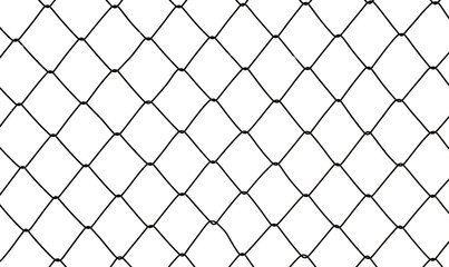The texture of the metal mesh on a white background. Torn steel, metal mesh with holes