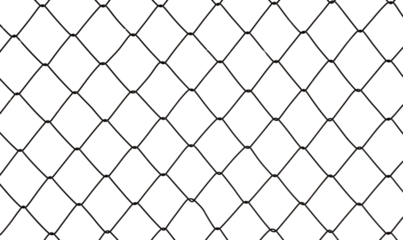 The texture of the metal mesh on a white background. Torn steel, metal mesh with holes