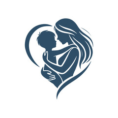 Mother and Baby Within a Heart – Mother’s Day Silhouette Design