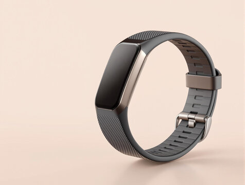 modern fitness tracker with sleek design displayed on plain solid background ideal for health and wellness tech product promotions