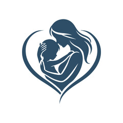 Mother and Baby Within a Heart – Mother’s Day Silhouette Design