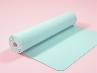 serene yoga mat rolled out on soft pastel background for wellness and fitness product promotions highlighting calm and focus in minimalist design