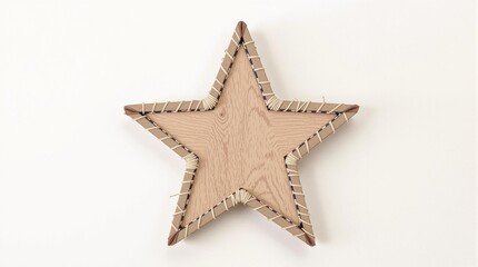 star-shaped decoration crafted from natural materials like wood or fabric with rustic texture and handmade charm