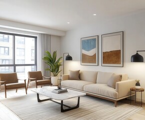 Modern Living Room with Natural Light and Contemporary Decor