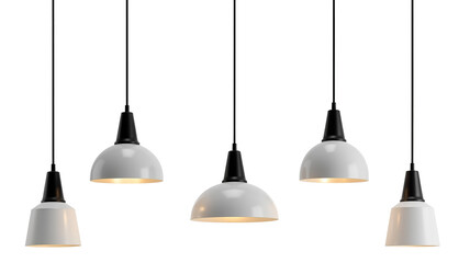 Ceiling Lamp Shade Collection: Pendant Lighting Set on Pure White - Ideal for Showcasing Home Decor and Lighting Fixtures.

