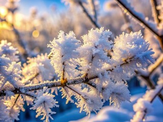 Frozen Winter Wonderland: Macro Photography of Ice Crystals and Snowy Landscape