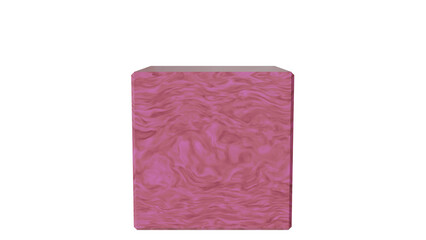 Square pink marble stand-pedestal with polished surface and natural marble, ideal for displaying products or decorative items. Isolated on transparent background.