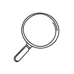 Magnifying glass continuous one line drawing. Loupe symbol in simple linear style. Search concept. Vector illustration.