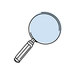 Magnifying glass continuous one line drawing. Loupe symbol in simple linear style. Search concept. Vector illustration.