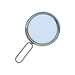 Magnifying glass continuous one line drawing. Loupe symbol in simple linear style. Search concept. Vector illustration.