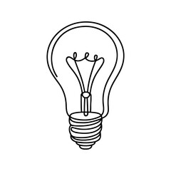 Light bulb continuous one line drawing. Lightbulb in simple linear style. Idea, brainstorm concept. Vector illustration.