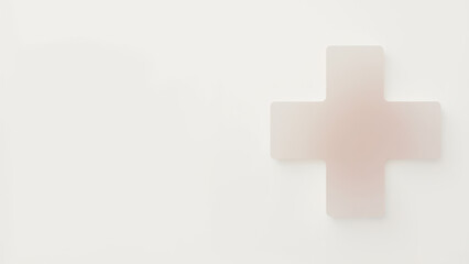 Fototapeta premium Cross on a light blue wall.