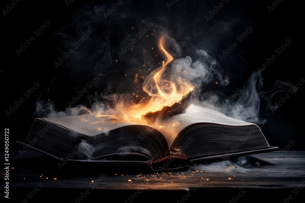 Poster a magical floating book glowing with golden light, revealing ancient references and forgotten knowle